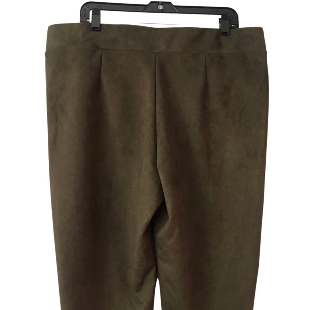 New! Gibson & Latimer High Rise Faux Suede Ponte Leggings Olive Pull On Pants - Picture 4 of 12